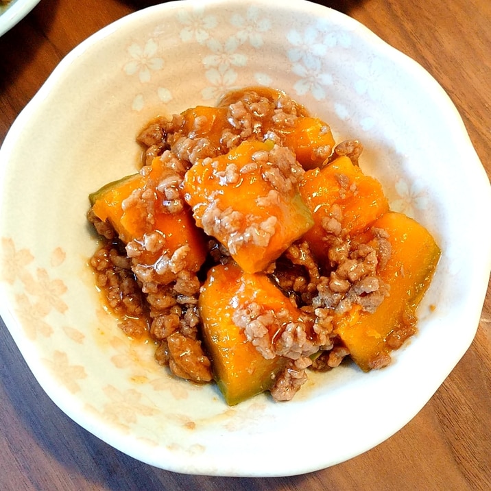 かぼちゃとひき肉の煮物